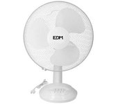 EDM Ventilador de sobremesa blanco 35W 3 velocidades aspas ø30x48cm - 33963 Ventilador de sobremesa Electrodomésticos Ventiladores
