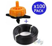 Suinga Tubería Goteo 16mm 100m + 100 Goteros Autocompensantes