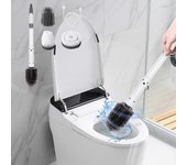 Cepillo de limpieza eléctrico Cepillo de piso de mango largo Cepillo de baño casero Baño Mop Cepillo de baño Herramientas de limpieza de cocina Cepillo de baño de pared con cabeza de cepillo tres