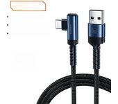 Toocki 60W USB C To Type C Cable for iPhone 15 Pro Max 3A USB A and C Elbow Data Wire for Xiaomi Honor Game Phone Charger Cord