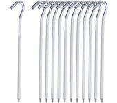 Estacas para Tienda de campaña (paquete de 20) - Estacas medianas de Aluminio con Gancho para camping, jardinería y jardinería