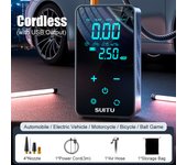 Inflador de neumáticos inalámbrico para coche, bomba de compresor de aire con pantalla táctil LCD, Inflador de neumáticos portátil, iluminación LED, 45W