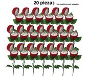 30Pcs Red Rose Ring Box Valentine's Day Gift Personalized Creative Ring Box Proposal Ring Box Portable Gift Box No Ring Inside