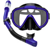 Juego de snorkel para adultos, gafas de buceo, juego de snorkel completamente seco, juego de snorkel de dos piezas, negro