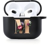 26 Letters Name Black Earphone Case For Apple Airpods 4 2024 Cases Airpods Pro 2 Bluetooth Headset Case Air Pods 3 2 Cover Funda