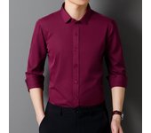 Men's Long Sleeved Shirt Classic Solid Color Soft Comfortable Fit Business Formal Social Without Pockets Red Black white 4XL 5XL