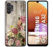 Tumundosmartphone Funda Gel Tpu para Samsung Galaxy A32 4G diseño Madera 08 Dibujos