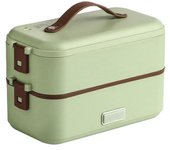 Caja de almuerzo eléctrica de auto cocina, calentador de alimentos portátil, Mini cocina de arroz 1/2 capas caja de almuerzo climatizada para oficina