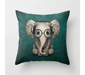 Cute little animals with headphones Plush pillowcase living Room  Throw Pillow Cushion Cover cushion covers 40x40,60x60 30x50