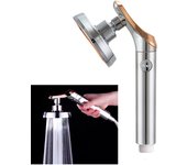 Cabezal de baño y ducha grande con botón, cascada portátil de alta presión para accesorios de baño