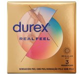 DUREX PERSERVATIVOS - REAL FEEL PRESERVATIVOS 3 UNIDADES - PERSERVATICOS SENSACION PIEL CON PIEL