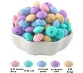 Sunrony 100pcs/lot Silicone Lentil Beads 12mm Charms Abacus Bead DIY Bracelet Necklace Pacifier Chain Jewelry Accessories