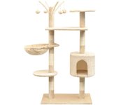 vidaXL Rascador de Gatos con Poste Rascador Sisal Altura 125cm Mascotas Color Beige,  Gris,  Azul oscuro y mas