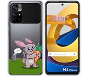 Funda Silicona Transparente para Xiaomi POCO M4 Pro 5G diseño Conejo Dibujos