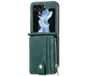 Faux Leather Galaxy Z Flip 6 Wallet Phone Case with Removable Card Holder for Samsung Z Flip 5 4 3 Flip5 Flip4 Flip3 5G Cover
