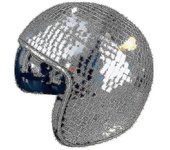 1 unidades Disco Ball casco con visera retráctil para discoteca Cool Props (plata)