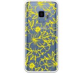 Funda compatible con Samsung Galaxy S9 - Flores Contorno Amarillo
