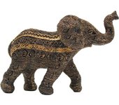CAPRILO REGALOS & DECORACIÓN  Figura Decorativa Étnica de Resina "Elefante Multicolor". Adornos y Esculturas. Animales. Regalos Originales. Decoración Hogar. 18,50 x 7 x 13 cm.