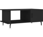 vidaXL Mesa de centro madera contrachapada 90x50x40 cm Blanco, Negro, Blanco brillante Mesita de Salón o Comedor o Auxiliar Mesa de Café Meuble Salón
