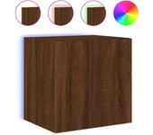 vidaXL Mueble de TV de pared con luces LED 40,5x35x40 cm, Mueble de Salon, Mueble TV, Mueble TV salon, Mesa de TV, Mueble tele