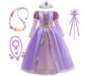 Girls Rapunzel Princess Dress Children Fancy Cosplay Tangled Costume Set Halloween Carnival Birthday Party Gown Outfit Clothes