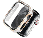 Bling Glass+Cover For Apple i Watch Case 45mm 41mm 40mm 44mm 42mm 38mm Diamond bumper+Screen Protector iwatch series