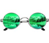CGID E01 Estilo Vintage Retro Lennon Inspirado Círculo Metálico Redondo Gafas de Sol Polarizadas Hombre Mujer