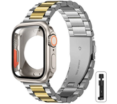 Change to Ultra Case+Band For Apple Watch 46mm 44 42mm 45mm Metal Stainless Steel strap for iWatch series Series 10 9 8 7 6 SE 5
