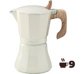 Cafetera Oroley Petra de Aluminio de 9 Tazas - Color Crema, Inducción y Gas