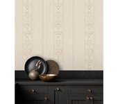 Muestra DIN A4 de Papel pintado vinílico lavable de rayas estilo victoriano con textura y relieve - Osman Classic Stripe 676857 de GAULAN