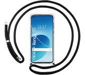 Funda Colgante Transparente para Oppo Reno 6 5G con Cordon Negro