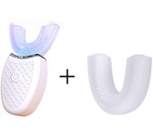 Cepillo de dientes eléctrico ultrasónico para adulto, dispositivo de limpieza dental Ultra sónico, con carga USB, en forma de U, 360 grados