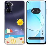 Funda Silicona Transparente para Realme 10 4G diseño Playa Dibujos