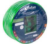 Cofan Kit de Manguera Flexolátex Translúcida | Medidas: 15 mm (5/8") x 10 metros | Manguera de riego con 3 capas y accesorios