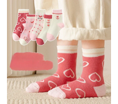 5 Pairs/Lot Kids Soft Cotton Socks Korean Love Heart Flower Print Baby Girl Socks Autumn Winter Warm Children Middle Tube Socks