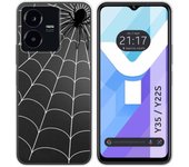 Funda Silicona Transparente para Vivo Y35 / Y22s diseño Araña Dibujos