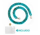 Cordón Belyo universal para movil Pendant Turquesa veteado
