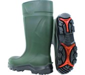 BOTA DE SEGURIDAD PU S5 VERDE RESISTENTE SIN METAL TALLA 44
