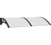 vidaXL Marquesina puerta policarbonato negro y transparente 150x75 cm