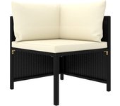 vidaXL Set de muebles de jardín 4 pzas y cojines ratán sintético Gris, Negro, Conjunto Terraza Muebles Jardín Exterior Juego de Muebles de jardín Mueble Jardín Exterior Muebles de Salon Exterior