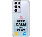 Funda compatible con Samsung Galaxy S21 Ultra - S30 Ultra (4G/5G) - Keep Calm Circulos Blancos