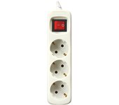 Regleta Eléctrica Silver Electronics Base Múltiple 3 Enchufes Interruptor Cable 3m Blanco