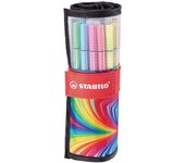 Rotuladores Pen 68 | STABILO - Estuche enrollable con 25 marcadores M, distintos colores, base al agua // Ref: 6825-071-20