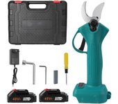 25MM Tijeras de podar eléctricas sin escobillas para jardín, herramienta inalámbrica para árboles frutales, bonsái, batería Makita de 18V,Batería de litio recargable de gran capacidad 9000mah,Con caja de herramientas de plástico