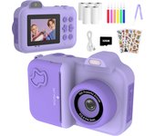 Instant Print Camera For Kids Mini Digital Video Camera Dual Lens Photo Printing Thermal Paper Toys Camera Boys Girls Gifts