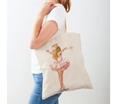 Cartoon Ballet Girl Printed Shoulder Bag Women Cute Supermarket Shopper Shopping Bags Ladies Eco Casual Tote Bag Canvas Handbags