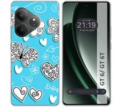 Tumundosmartphone Funda Silicona para Realme GT 6 / GT 6T 5G diseño Mariposas Dibujos