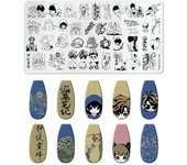 Peach Heart Nail Art Stamping Plate Sculpture Angel Flower Image Template Halloween Valentine's day Nail Art Manicure Tool