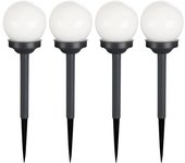 Mediawave Tienda 4 piezas lámpara de bola de carga Solar 15cm pieza al aire libre jardín