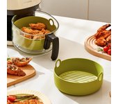 Silicone Air Fryers Oven Baking Tray Pizza Fried Chicken Airfryer Easy To Clean Basket Reusable Airfryer Pan Liner Accessories